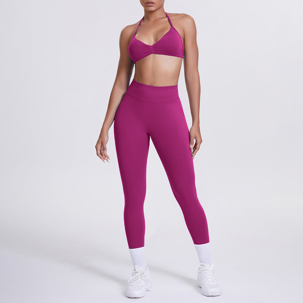 Seamless High-Waist Yoga Bra And Leggings Set