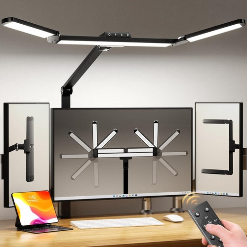 LED Desk Lamp With Clamp Stepless Dimming Home Office