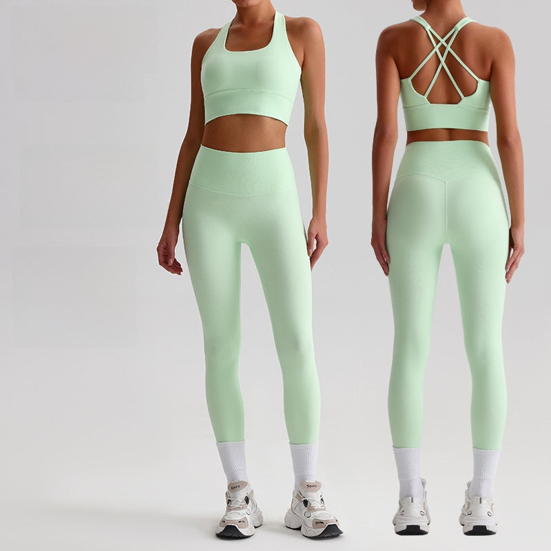 Women Yoga Fitness Set Sports Bra and Leggings (Set top and bottom)