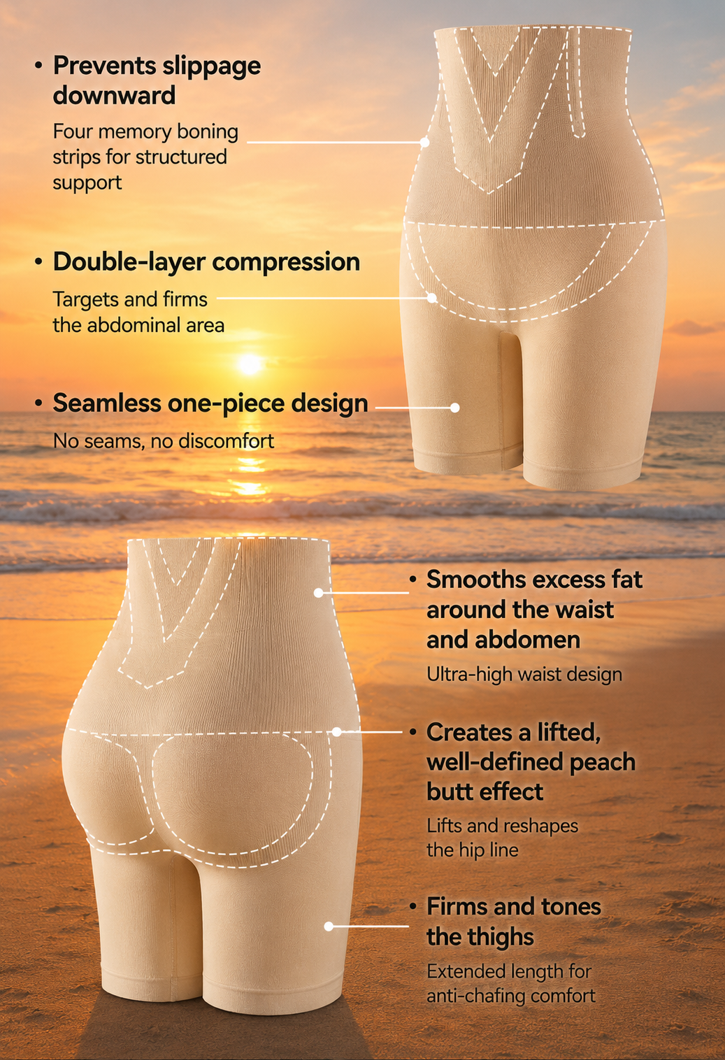 Seamless High-Waisted Shapewear Shorts