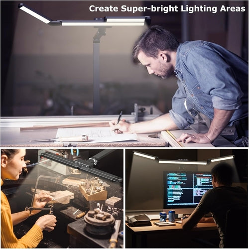 LED Desk Lamp With Clamp Stepless Dimming Home Office