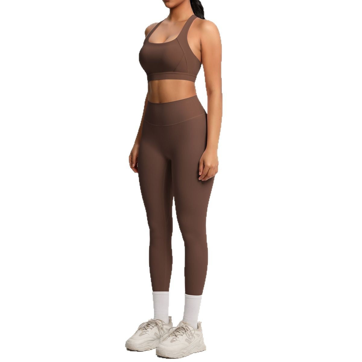 solid color double-sided sanding beautiful back cross sports underwear yoga clothing suit