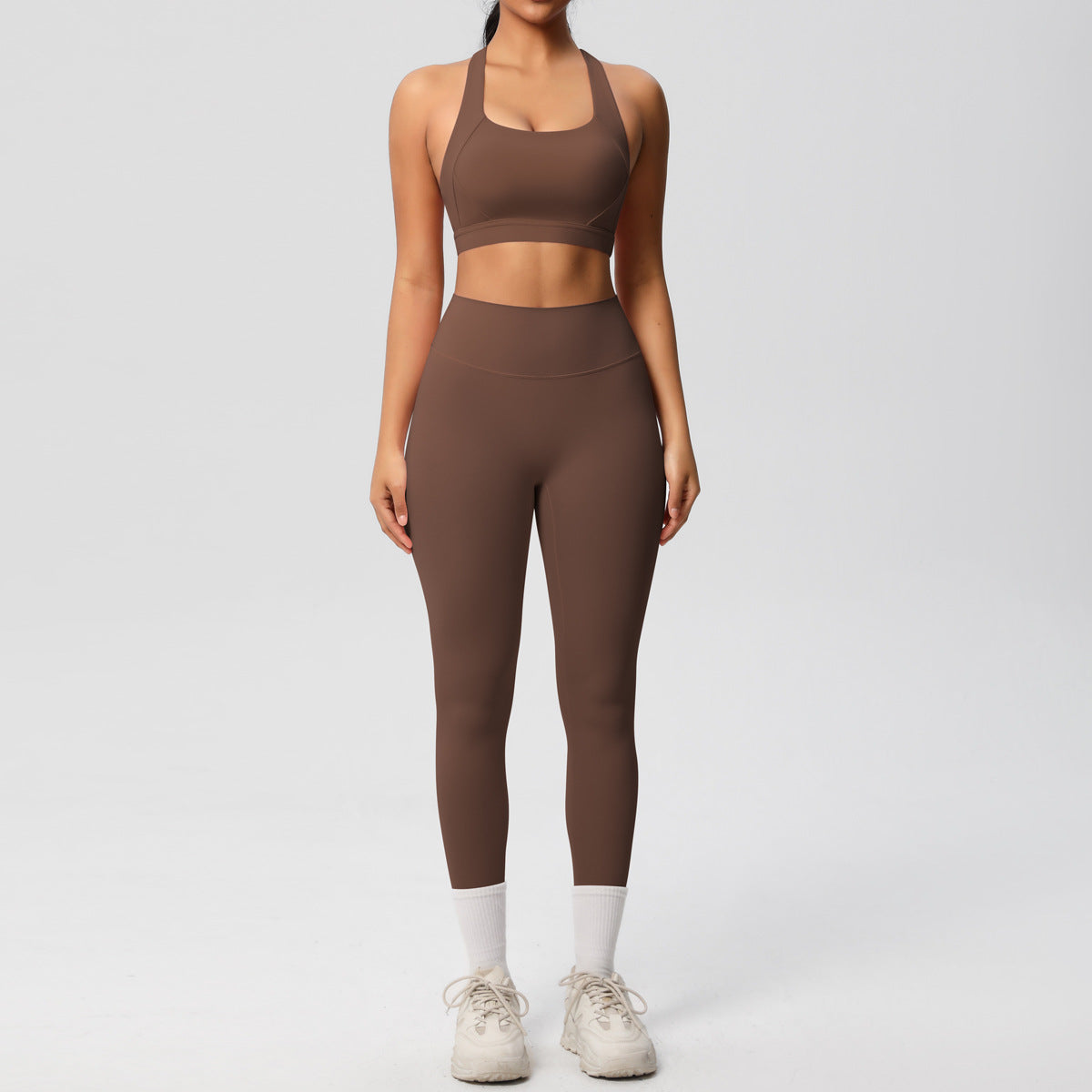 solid color double-sided sanding beautiful back cross sports underwear yoga clothing suit